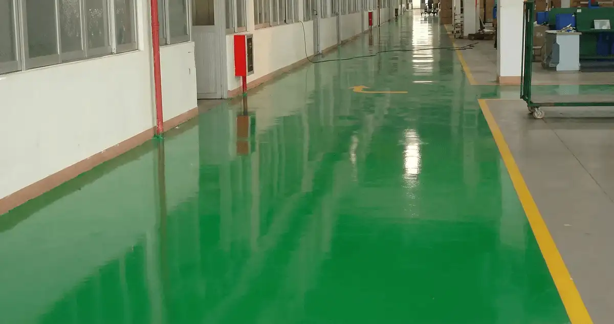 A factory floor professionally covered and marked with epoxy flooring in Philadelphia, PA