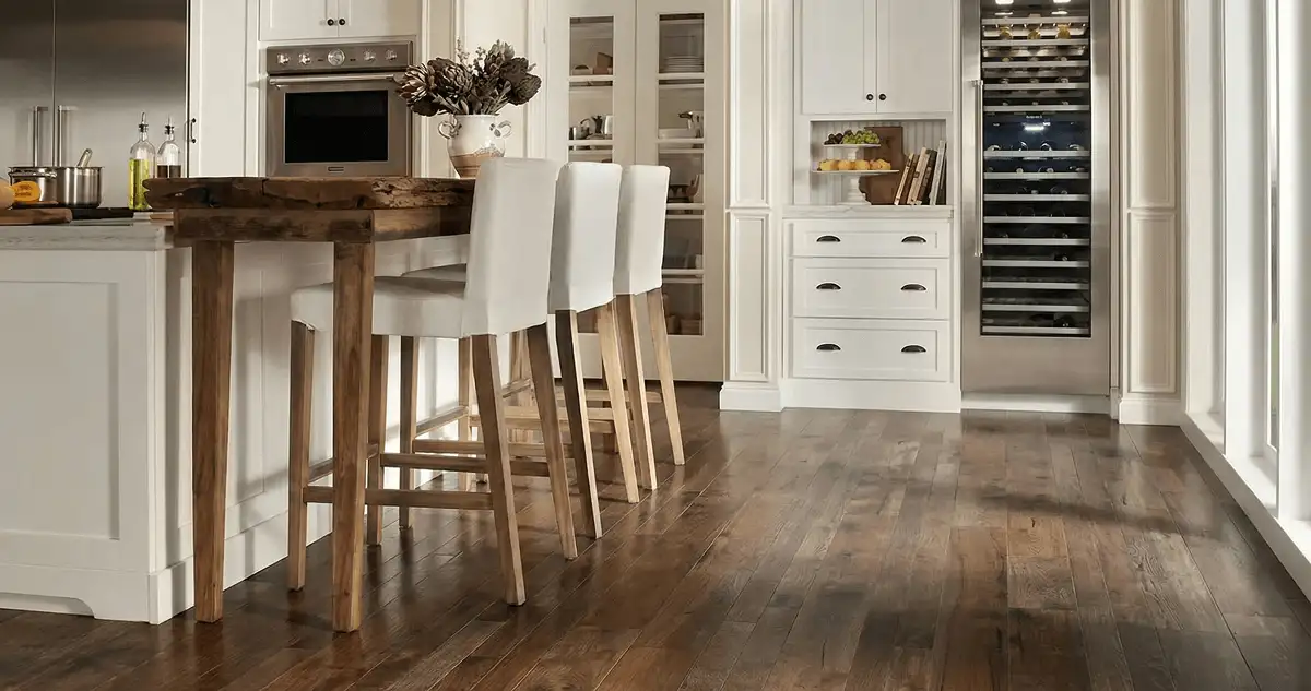 Professionally installed and refinished hardwood flooring in a residential home, showcasing smooth finish and natural wood tones in Philadelphia, PA